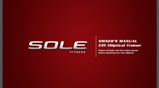 sole e35 elliptical tranier owners manual